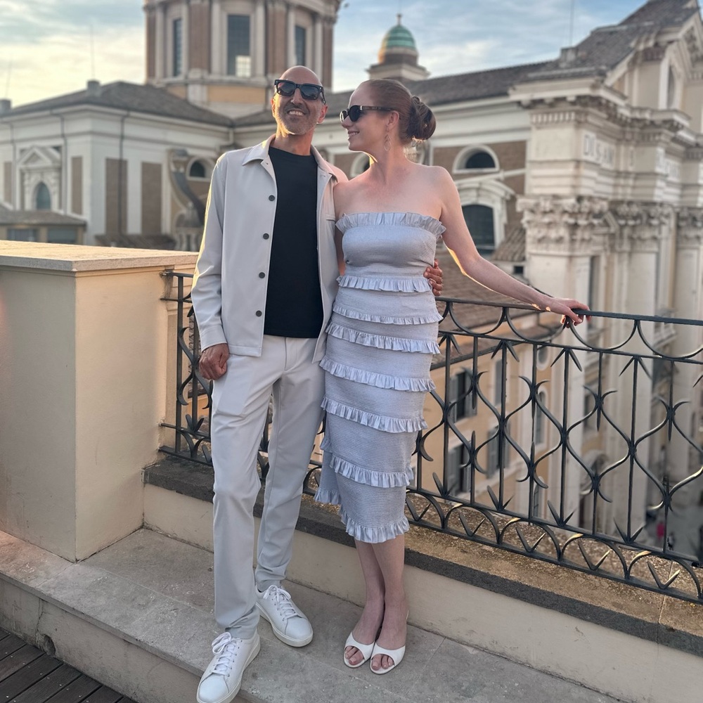 V. Chapman Lily Midi Dress in Cashmere Blue. 🥰